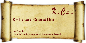 Kriston Csendike névjegykártya